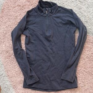 Navy Blue Quarter-Zip Merino Top